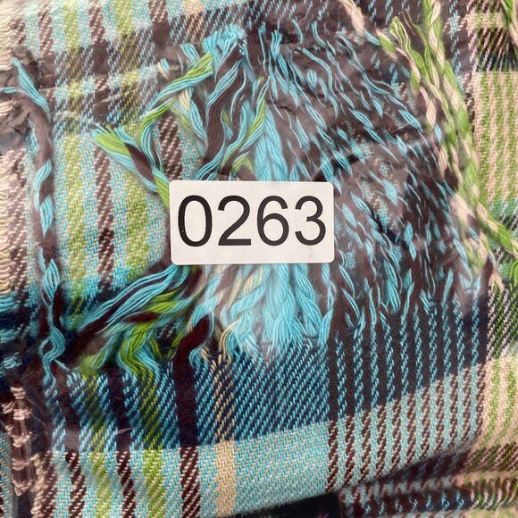 Cashmere Scarf Green Plaid Made in Scotland Fringe Long Lightweight Preppy - Picture 8 of 8